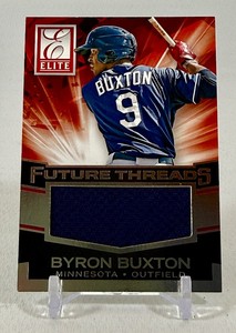Byron Buxton RC Relic 2015 Elite Rookie Future Threads #1 Minnesota Twins Rookie Baseball Card