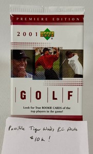 2001 Upper Deck Golf Premier Edition Pack - Tiger Woods RC Auto