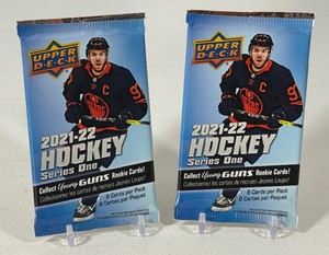 2 Packs - 2021-22 Upper Deck Series One Hockey Cards w Young Guns Rookies - #1