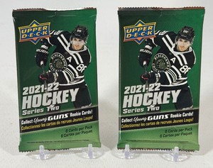 2 Packs - 2021-22 Upper Seck Series Two Hockey Cards w Young Guns Rookies