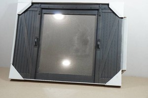Rustic Style Wall Mount Barn Door Mirror - 28x20
