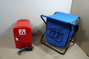 6-Can Mini Fridge and Portable Folding Camp Chair