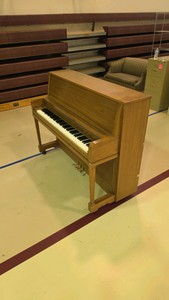 Everett Upright Piano - Oak Finish