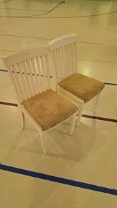Pair of Table-Height Padded Chairs