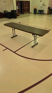 Long Brown Portable Table (Set 1 of 2)