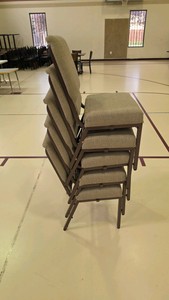 Padded Church Chairs - Stack of 5 (Set 18 of 18)