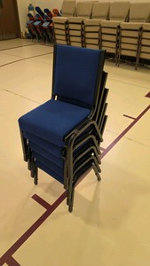 Blue Padded Church Chairs - Stack of 5 (Set 27 of 27)
