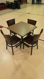 Brown Square Table Set with 4 Chairs (Set 17 of 20)