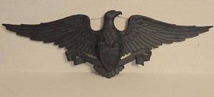 Vintage Cast Iron Eagle Wall Plaque Patriotic Decor Made in USA