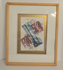 Framed Signed Abstract Mixed Media Relief Wall Art
