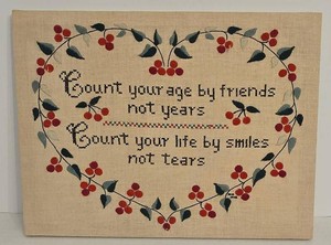 Vintage 1978 Embroidered Sampler Count Your Age by Friends Wall Art