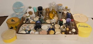 Vintage Vanity Perfume Bottle & Powder Jar Mixed Lot Avon Jean Nate