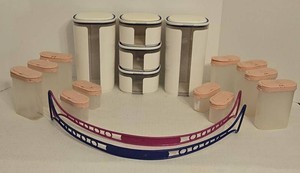 Tupperware Canister Set Spice Containers Cake Carrier Handles