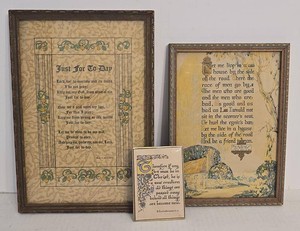 Vintage Framed Motto Prints Religious Inspirational Wall Art Set