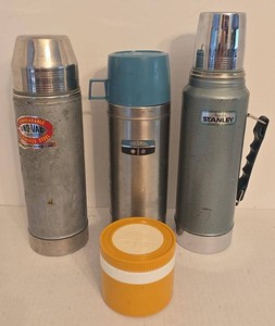 Vintage Stanley Thermos Uno-Vac Vacuum Bottle & Food Jar Lunch Lot