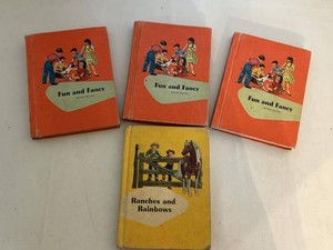 Set of 4 Vintage Ginn School Readers Fun and Fancy Ranches Rainbows