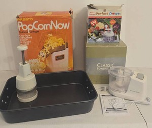 Kitchen Appliance & Cookware Lot Presto PopCornNow Fondue Choppers