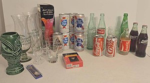 Vintage Barware Advertising Lot Coca-Cola Pat OBriens Tiki Mug Glasses
