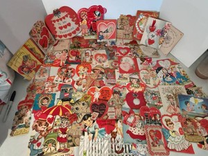 Lot of Vintage Die Cut Valentine Cards Ephemera 1930s 1940s 1950s