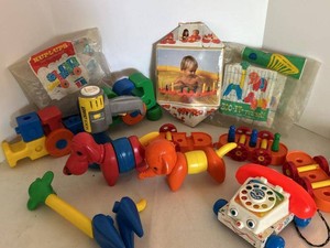 Vintage Fisher-Price Chatter Phone & Assorted Preschool Toy Lot