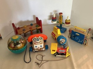 Vintage Fisher-Price & Playskool Preschool Toy Lot Phone Train TV
