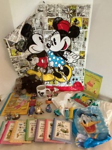 Disney Character Collectibles Lot Books Plush Toys PEZ Mug Bags