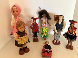 Vintage International Costume Dolls Mixed Lot Souvenir Folk Art