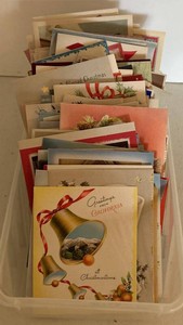 Vintage Christmas Greeting Card Lot Mid Century Holiday Ephemera
