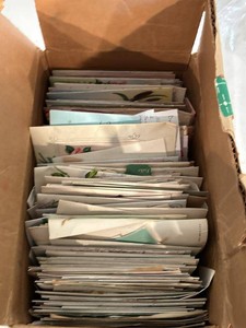 Box Lot of Vintage 1940s-1950s Assorted Vintage Greeting Cards Floral Bird Get Well Themes