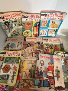 Vintage 1970s Retro McCalls Needlework & Crafts Magazines w Butterick Sewing World