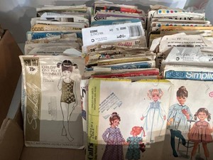 Vintage Sewing Pattern Box Lot Simplicity McCalls Butterick Childrens