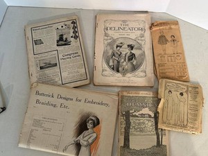 Antique Sewing Pattern & Fashion Magazine Lot Butterick McCall Delineator