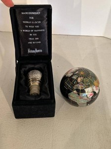 Neiman Marcus Millennium Bottle Stopper & Stone Globe Paperweight