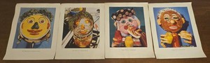 1951 Abbott Laboratories Nutrition Prints Posters Set of 4 13.5 x 11