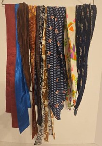 Vintage Womens Fashion Scarf Lot Assorted Prints Pleated Equestrian