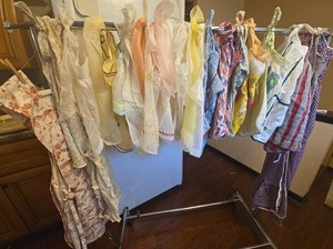 Vintage Apron Lot Sheer Embroidered Terry Cloth Kitchen Hostess Styles