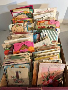 Vintage Greeting Cards Mixed Birthday Valentine Die Cut Ephemera Lot