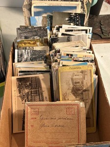 Box Lot of Vintage Postcards Real Photo Travel Scenic Ephemera