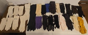 Vintage Womens Dress Gloves Mixed Lot Leather Nylon Crochet Opera