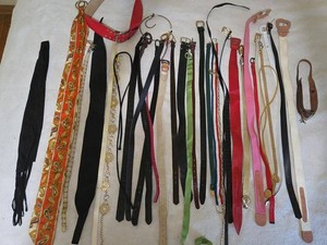Vintage Assorted Belts Sashes Chain Belt & Tie Accessory Lot