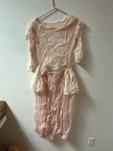 Vintage Pink Victorian Style Costume Dress Lace Trim Theatrical