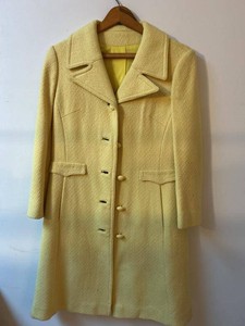 Vintage Youthcraft Yellow Textured A-Line Swing Coat Womens
