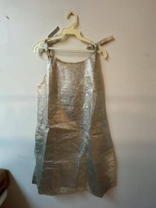 Vintage Beau Monde Silver Metallic Lam� Tabard Apron Smock