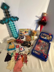 Mixed Vintage Toy Game Lot Barbie Transformers Minecraft Paper Dolls