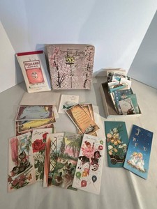 Vintage Greeting Card & Stationery Ephemera Lot Get Well Baby Shower