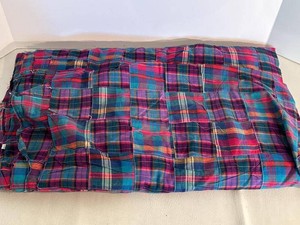 Handmade Plaid Patchwork Quilt Top Coverlet Multicolor Folk Art