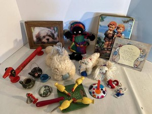 Vintage Mixed Collectibles Lot BRIO Toy Hummel Tin Miniatures Yarn Art