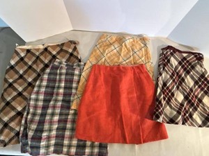 Vintage Womens Skirt Lot Plaid Bobbie Brooks USA Mixed Styles