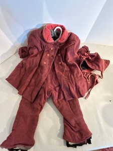 Antique Vintage Doll Clothing Lot Dresses Coat Bonnet Bloomers Lace