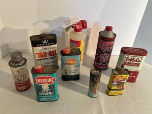 Lot of Vintage Advertising Oil Cans Tins FoMoCo Marvel Mystery Ortho